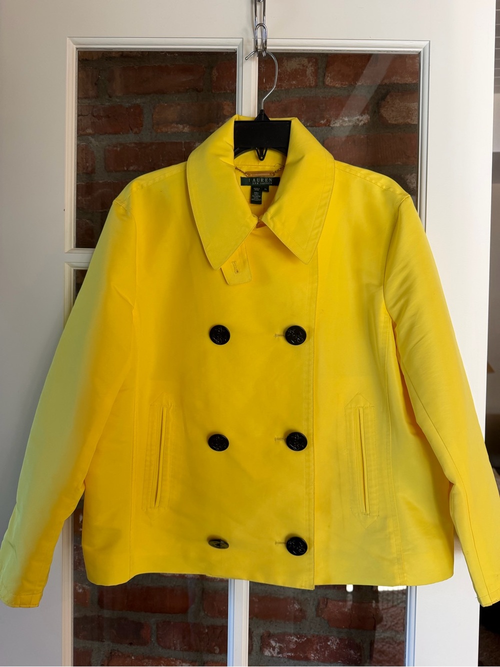 Ralph Lauren Women's Double-Breasted Yellow Peacoat